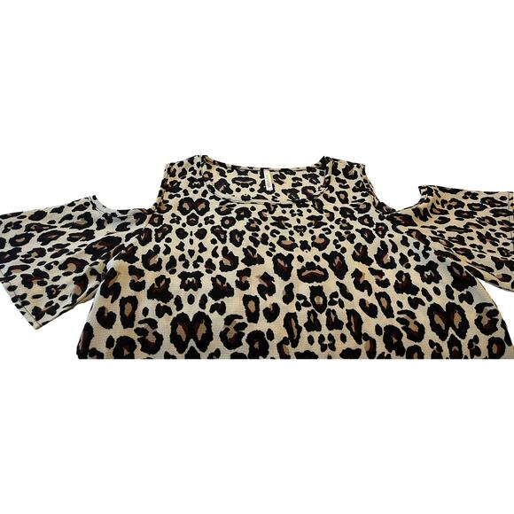 LIME & CHILI COLD SHOULDER MIDI SHEATH DRESS, WOMENS, M, BROWN TAN ANIMAL PRINT - Picture 6 of 9